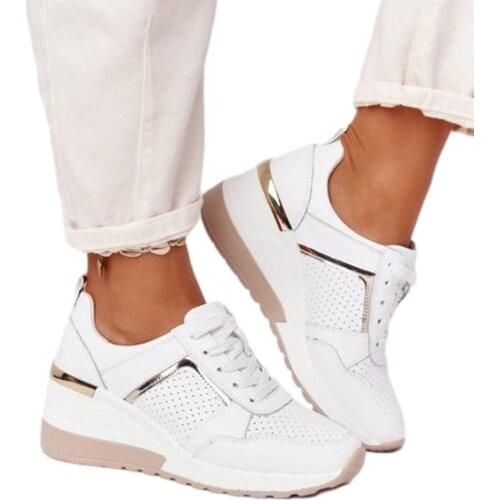 Women Casual Shoes Fashion Breathable Walking Shoes Outdoor High Heeled Wedge Sneakers Mesh Shoes For Female Sneakers