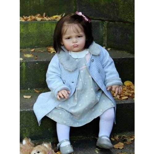27inch Reborn Kit Toddler Girl Doll Grace Half Body with Connetors and Cloth Body DIY Blank Doll Kit Unfinished Doll Parts