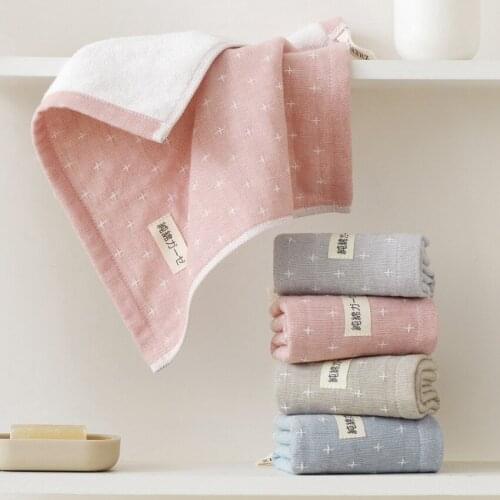 Square Towel Pure Cotton Geometric Printed Thicken Soft Towels Good Water Absorption Plain Dyed Home Bathroom Toalla Cuadrada