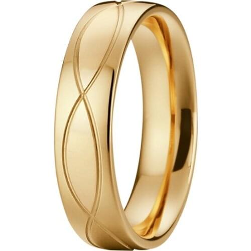 Gold color mens ring titanium stainless steel wedding ring Anniversary luxury jewelry free shiping