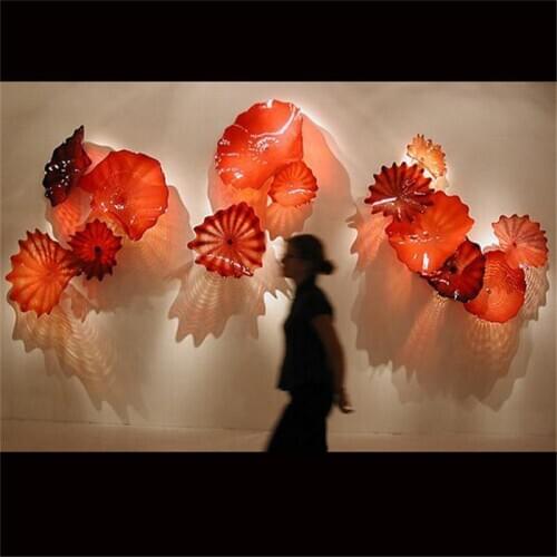 Wall Decor Hand Blown Glass Art Murano Plates Custom Colours Fancy Wall Hanging Plate
