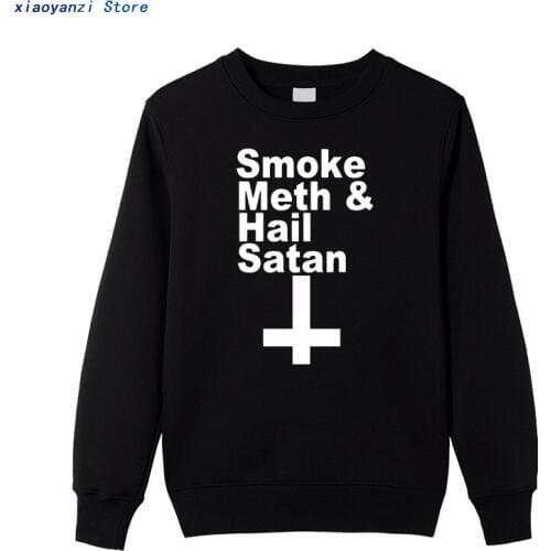 New 2020 Style Fashion SMOKE METH HAIL SATAN sweatshirts Men Casual hoodies Keep Calm and Worship Satan sports pullovers