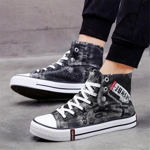 2021 Autumn New Retro High Canvas Shoes Men Casual Denim Breathable Shoes Zapatillas Sneakers Couple Shoes Casual Shoes Men
