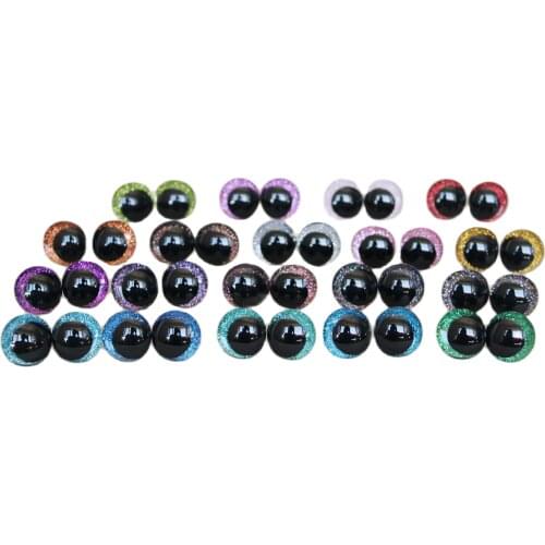 MASCKASEM customization 5pairs/lot 25mm new Cartoon 3D glitter toy eyes funnny doll eyes With washer 19colors option
