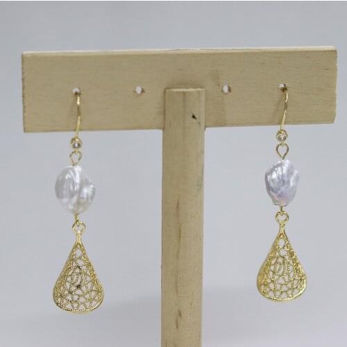 New Style Irregular Pearl Hollow-out Earring Charms For Elegant Women Love Romantic Jewelry Gift