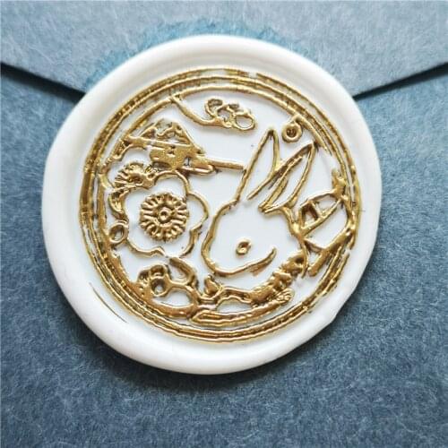 Sakura Bunny Rabbit Wax Seal Stamp lacquer seal stamp for Envelope Alphabet sealing wax Stamps Wedding Invitation Copper Head