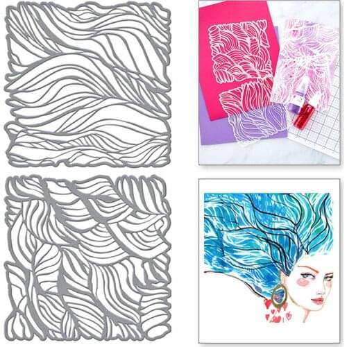 2021 New Hair Stripe Pattern Plastic Stencil For DIY Making Background Card Paper Album Scrapbooking No Metal Cutting Dies Stamp