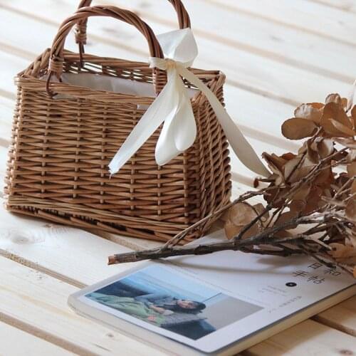Beach Straw Bags Women Summer Handbag Rattan Square Tote Bag Handmade Bali Woven Cross Body Bag Box Bohemia