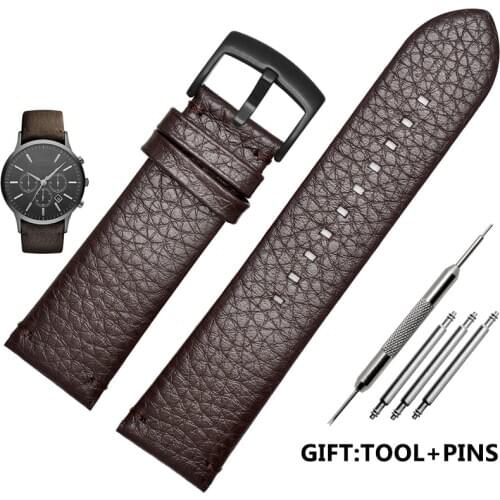 Straps For AR2460/2461/2462/0263 wristband Original 1:1 quality genuine leather watchband 24mm dark brown black mens straps