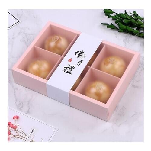 Pink Gift Paper Box Packaging with Frosted Cover Separate 6 Grids Packaging for Sweets Cookie Box Pastry Box Carton Box