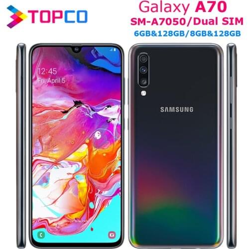 Samsung Galaxy A70 A7050 Dual Sim Octa Core 6.7" 4 Cameras 6GB/8GB RAM 128GB ROM Original Mobile Phone Snapdragon 675 NFC