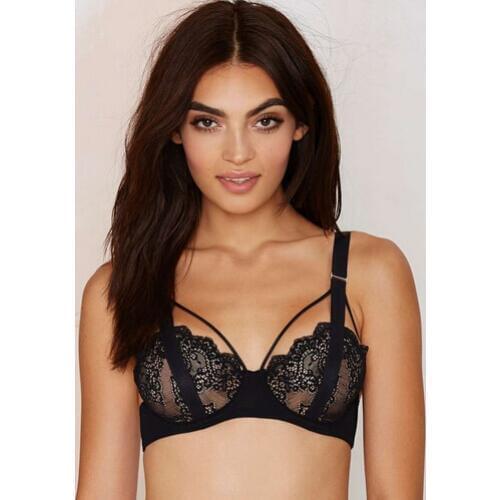 Sexy floral lace bustier crop tops bra bralette black plus size XL push up summer halter top casual blusa feminina cage bra