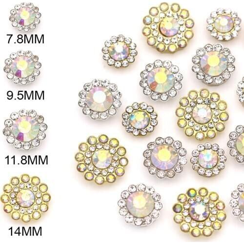 Sunflower Rhinestones Crystals AB Sew On Rhinestones For Needlework Glass Strass Embellishment DIY Jewelry 9.5/11.8/14MM