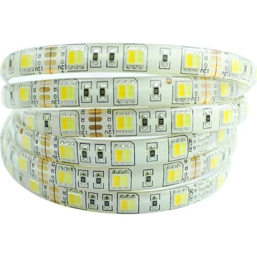 5M Waterproof Led Strip Light 5050 2 Color in 1 Led 60Leds/M DC12V IP65 Color Temperature Adjustable Dual White LED Tape