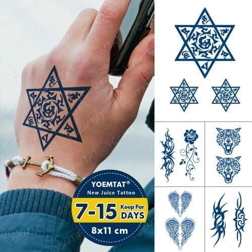 Juice Lasting Waterproof Temporary Tattoo Sticker Pentagram Mandala Totem Flash Tatoo Male Arm Thigh Body Art Fake Tatto Female