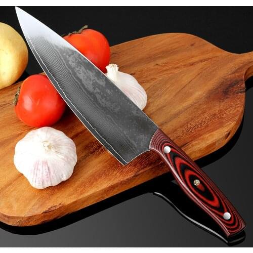XITUO Kitchen Knife 8" Chef Knife Japanese Kitchen Knife VG10 Damascus Steel Knife Meat Cleaver Slicing Utility Santoku Knife