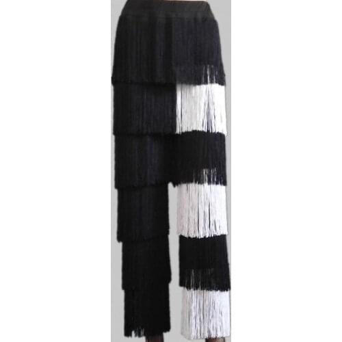 New 2021 Black Blue Red Purple Arrival Cheap Women Ladies Girls Fringe Latin Dance Pants Jazz Samba Fringe Dance Pants