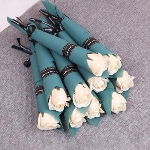 1/3/6/9/11pc Soap Rose Artificial Flower Girl Friend Valentines Day Gift Anniversary Flower Fake Rose Soap Flower Wedding Decor