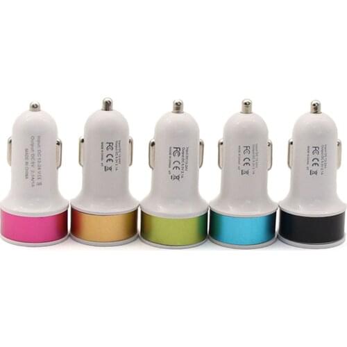 1Pcs Mini USB Car Charger For Mobile Phone Tablet GPS 2.1A Fast Charger Dual USB Car Phone Charger Travel charger Car accessorie