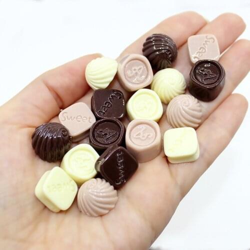 10/20Pcs Resin Chocolate Beads Decoration Crafts Flatback Scrapbooking Fit Phone Embellishments Diy Accessories