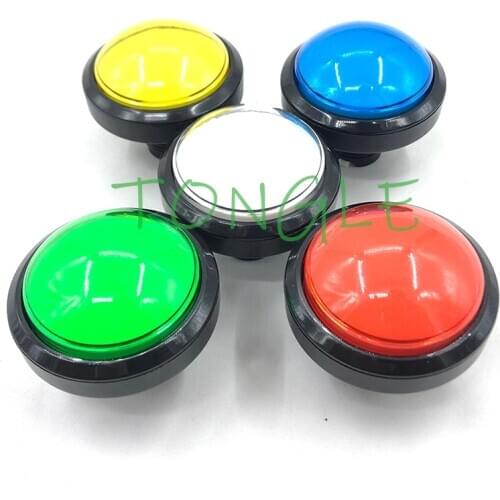 10pcs Arcade Button 5 Colors LED Light Lamp 60MM 45MM Big Round Arcade Video Game Player Push Button Switch