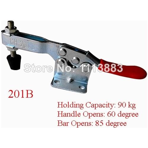 5PCS 90KG 198LBS U Shaped Bar Flanged Base Horizontal Toggle Clamp 201B