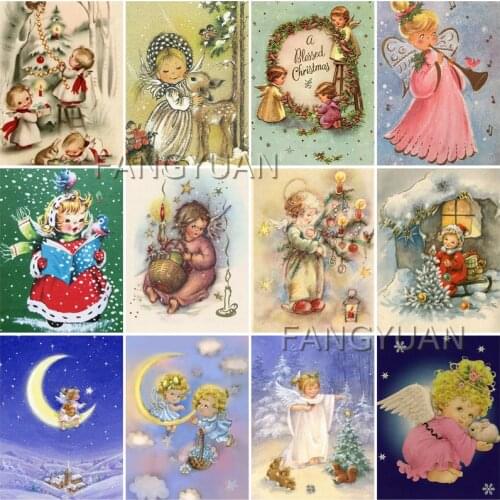Diamond Painting Children Little Angel 5D Diamond Mosaic Square Round Full Drill Home Decoration Christmas Wall Art Pictures