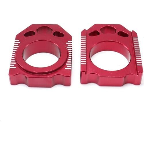 BILLET ALUMINUM REAR CHAIN ADJUSTER AXLE BLOCKS FOR CR125R 250R CRF250R CRF250X CRF250 CRF450R CRF450X CRF450 DIRT BIKE