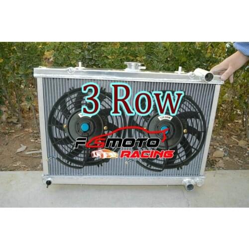Aluminum Radiator + Fans For Nis-san Skyline GTR/GTS-4 /GTS-T R32 BNR32/HCR32/ECR32 RB26/RB20 RB26DETT RB20DE Twin Turbocharged