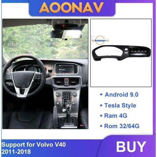 2 din Android car autoradio Tesla style stereo for Volvo V40 2011-2018 car radio multimedia player GPS navi DVD player