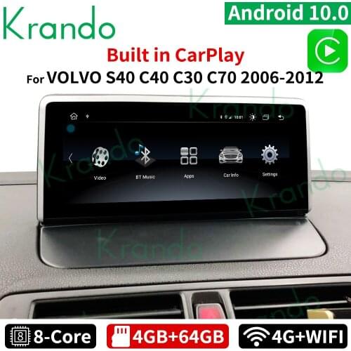Krando 8.8 inch Android 10.0 car radio for VOLVO S40 C40 C30 C70 2006-2012 car stereo dvd player android system multimedia radio