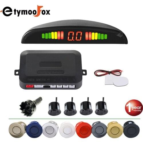 Car LED Parking Sensor Kit 4 Sensors 22mm Reverse Radar Sound Alert Indicator System 8 Colors
