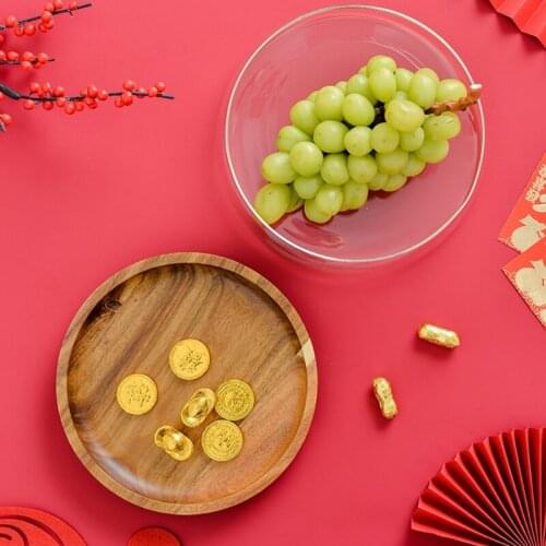 B0KB Glass Nuts And Dry Fruits Storage Box Container Double Layer Candy Box With Wooden Lid For Home Kitchen Supply