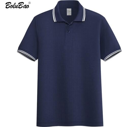 BOLUBAO Summer Men Casual Polo Shirts Tops Mens High Street Slim Short Sleeve Polo Shirt Trendy Brand Lapel Polo Shirt Male