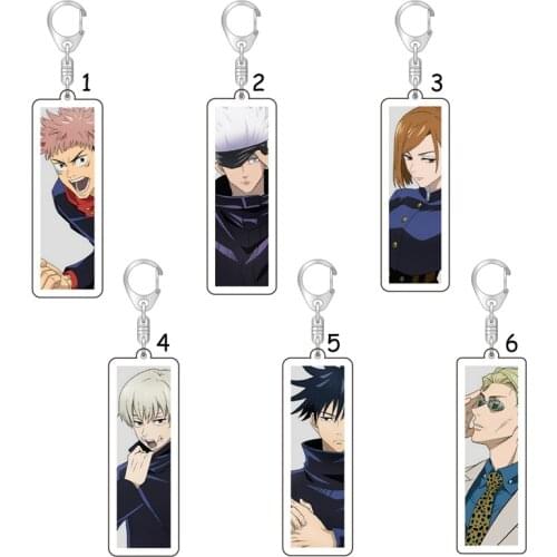 Anime Jujutsu Kaisen Keychain Satoru Toge Inumaki Ryoumen Sukuna Acrylic Key Chain Bag Charm Decoration Gift for Fans