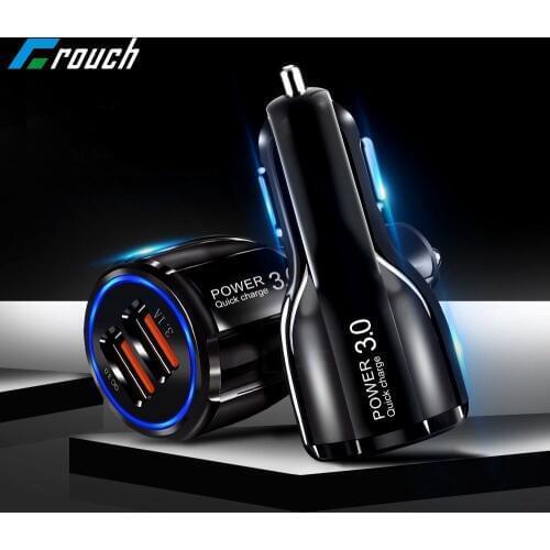 Crouch Quick Charge 3.0 Charger QC 3.0 5V 9V 12V Dual USB Car Charge Fast Charger Mobile Phone Travel Adapter Car-charge