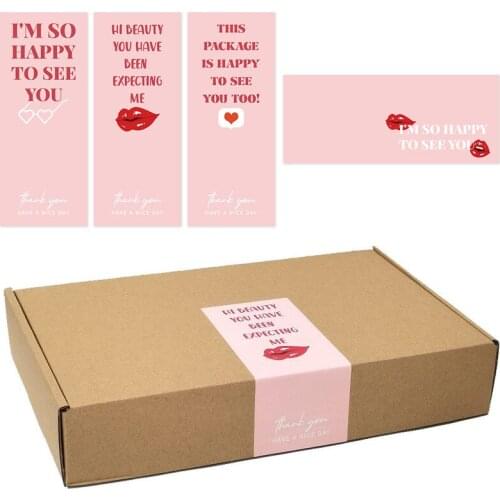 50pcs Pink Rectangle Thank You Decoration Stickers Seal Labels Commercial Gift Wrapping Sticker Label Decoration Scrapbooking