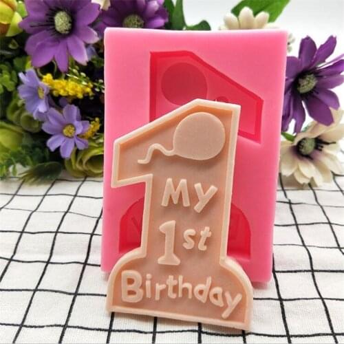 Baby 1st Birthday Candle Shape Fondant Chocolate Molds DIY Candle Decoration Candy Baking Mold Baby Shower Party Supplies