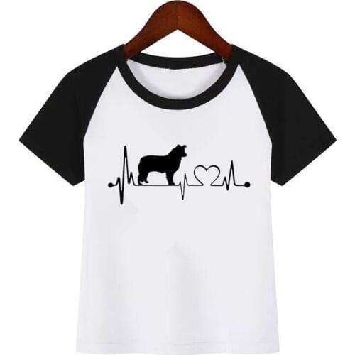 Boys and Girls Anime Border Collie Dog Print T Shirt Baby Kids Funny Clothes Chirden Summer T-shirt