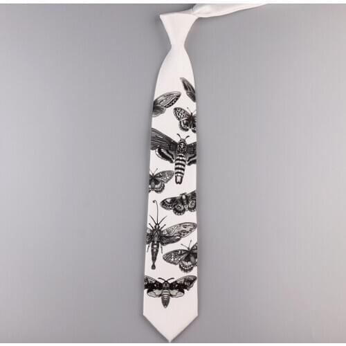 Free shipping New male mens necktie Original design fun creative butterfly moth print tie women retro casual personality gift
