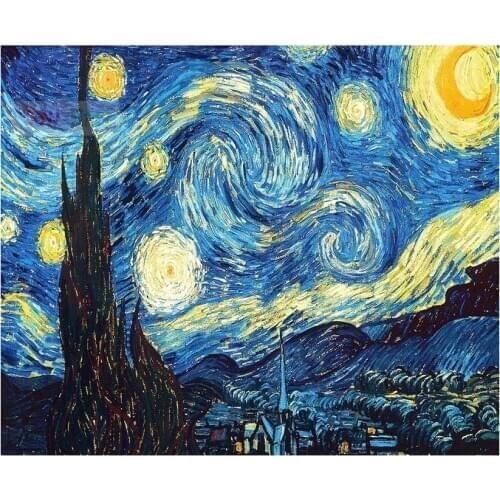 Starry night by Van Gogh 5D DIY Diamond Painting Cross Stitch Needlework Diamond Embroidery Home Decoration Mosaic NEW306