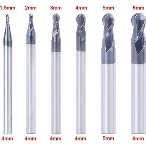 50mm ball nose end mill Drill Bit 2 flutes Endmills cnc end milling cutter for metal face and slot machining coated end mills