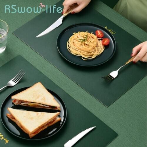 45*30cm Household Tableware Mat Leather Material Anti-scalding Waterproof Non-slip Placemat For Kitchen Table Mats