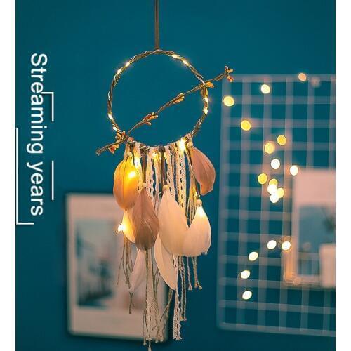 Handmade Dream Catcher Feathers Decoration For Car Wall Hanging girls Room Home Decor Hanging Dreamcatcher Wind Chimes Pendant