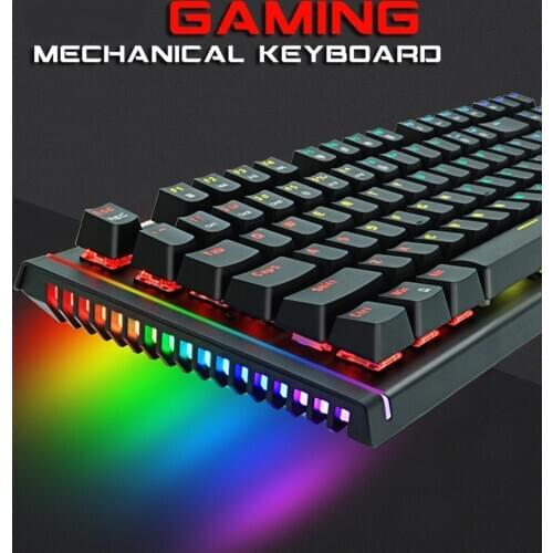 Mechanical Keyboard Wired Gaming Keyboard RGB Mix Backlit 104Key For Game Laptop PC Russian US