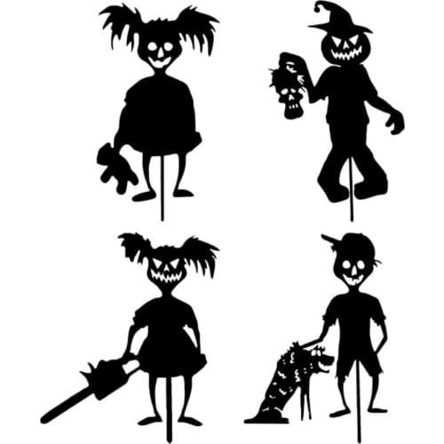 Metal Yard Decor Scare Children Decoration Cute Standing Silhouette For Garden Yard Pile Outdoor Sculpture Little Devil Home