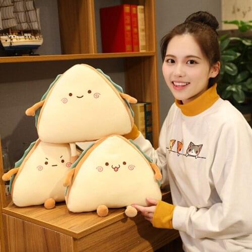 Yeaknow Cute Sandwich Plush Toy Soft Bread Plush Throw Pillow Cartoon Hug Pillow Cushion Home Decor Gift