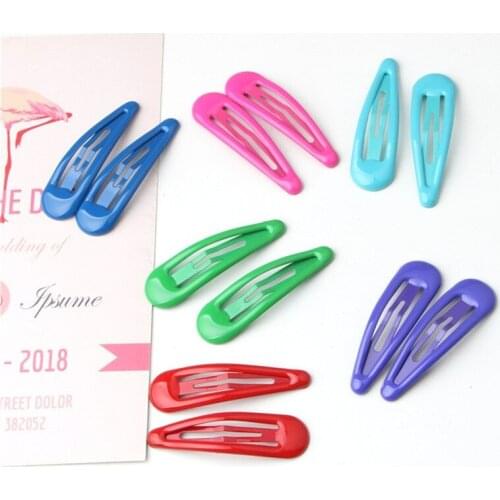20pcs/lot Cute Colorful Enamel Candy Color Snap Hair Clips No Slip Hairpin Barrettes for Girls' Kids