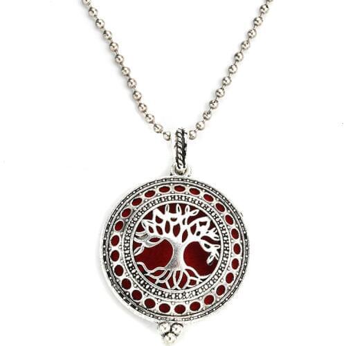 MODKISR Tree Of Life 30mm High Quality Magnetic Aromatherapy Diffuser Jewelry Locket Pendant Essential Oil Scent Necklace
