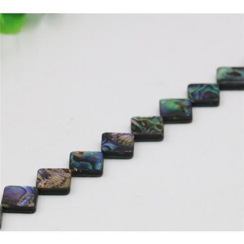 Fashion Diy Loose Beads Jewelry 12mm Natural Multicolor Abalone Shell Across Corners Square Charms Christmas Gift 18inch B1162